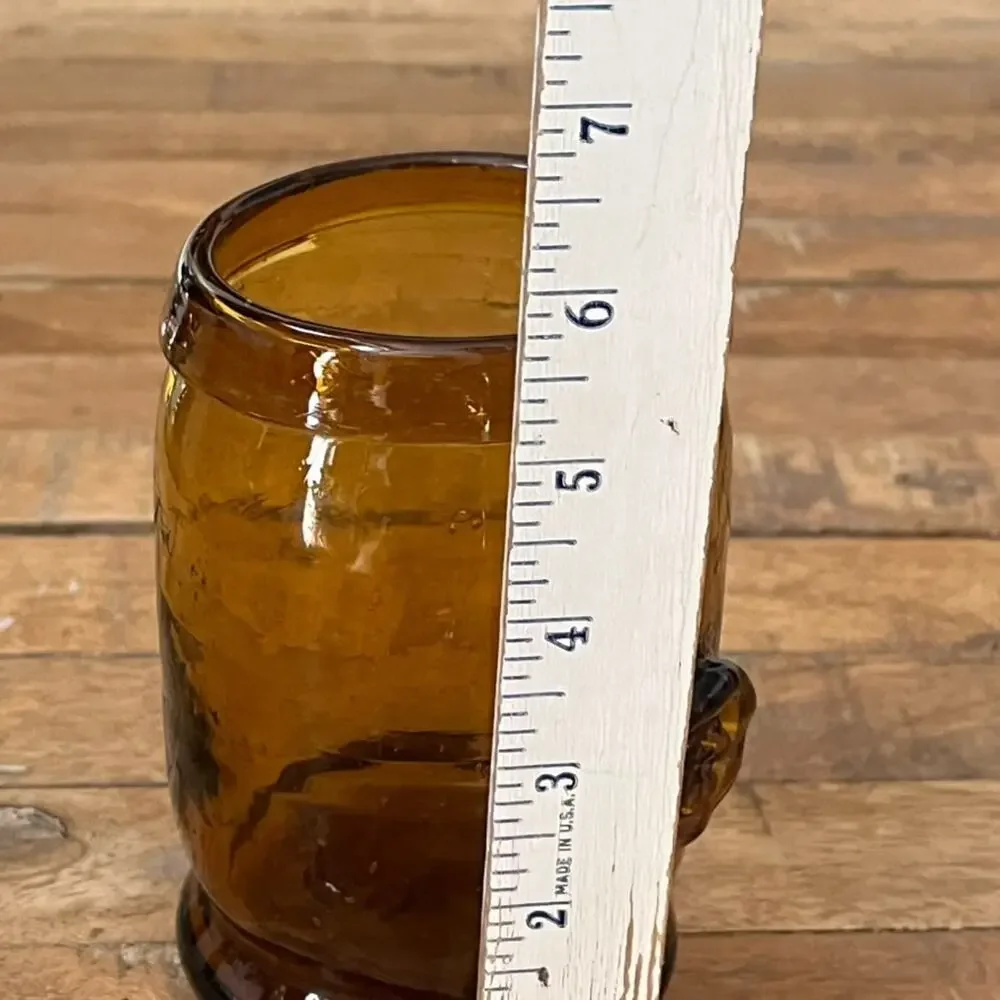 Vintage Art Glass Amber Colored Glass Vase 5.75